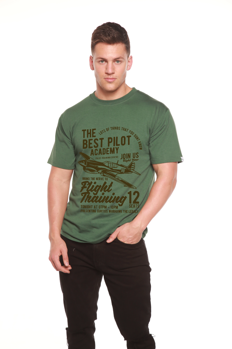 Flight Training Men's Bamboo Viscose/Organic Cotton Short Sleeve T-Shirt - Spun Bamboo