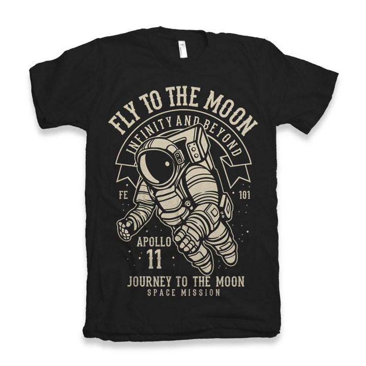 Fly To The Moon Men's Bamboo Viscose/Organic Cotton Short Sleeve T-Shirt - Spun Bamboo