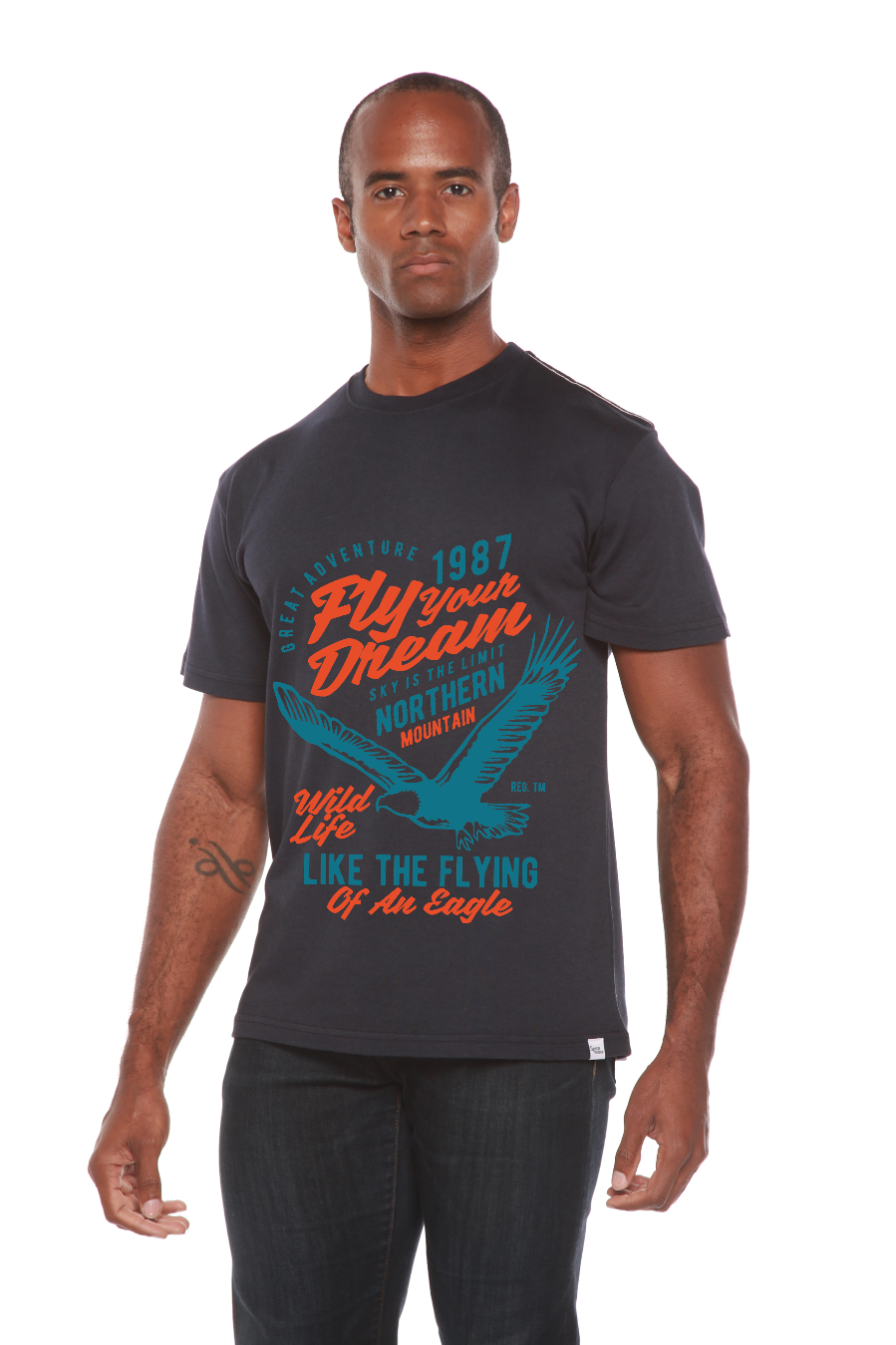 Fly Your Dream Men's Bamboo Viscose/Organic Cotton Short Sleeve T-Shirt - Spun Bamboo