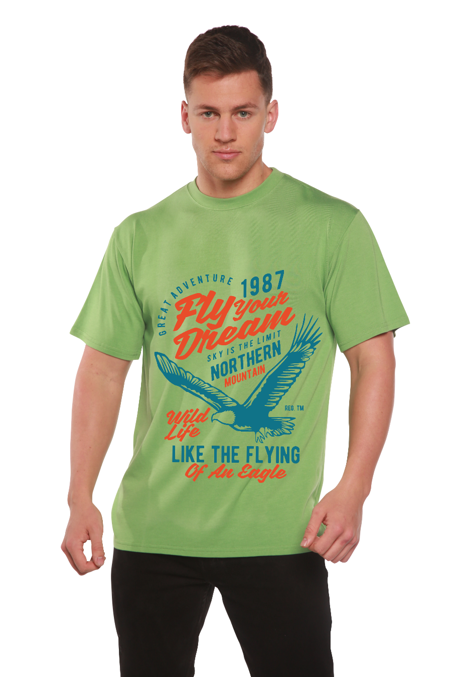Fly Your Dream Men's Bamboo Viscose/Organic Cotton Short Sleeve T-Shirt - Spun Bamboo