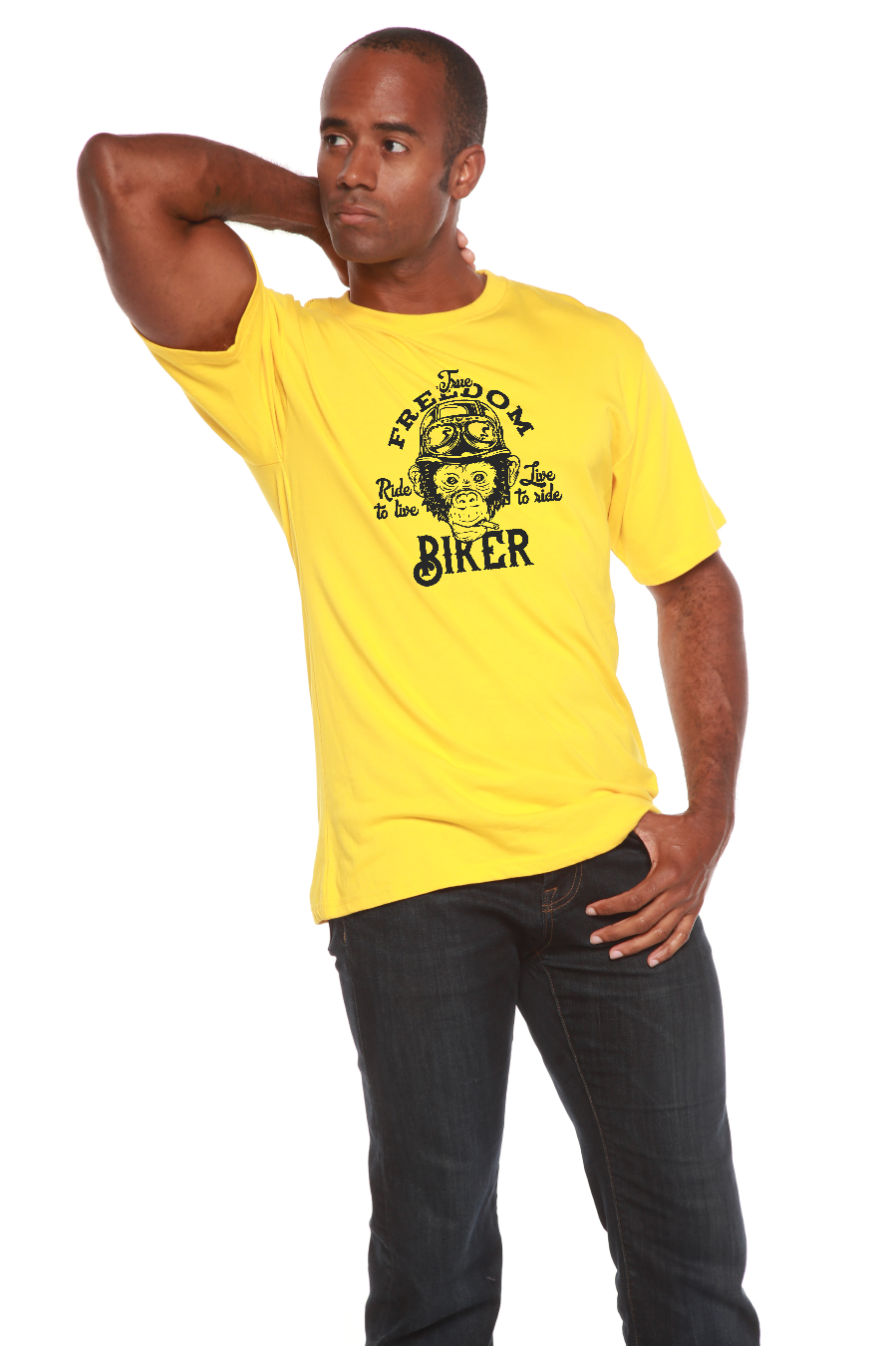 Freedom Biker Men's Bamboo Viscose/Organic Cotton Short Sleeve T-Shirt - Spun Bamboo
