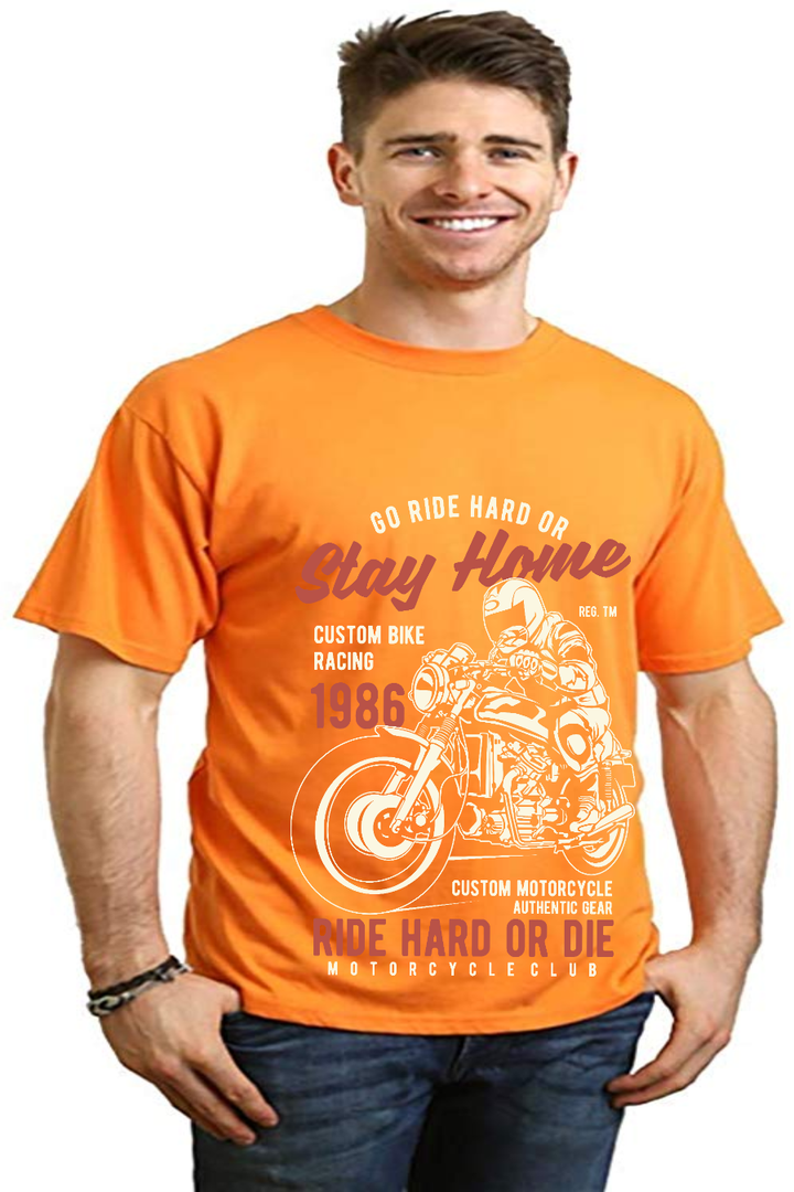 Go Ride Hard Men's Bamboo Viscose/Organic Cotton Short Sleeve T-Shirt - Spun Bamboo