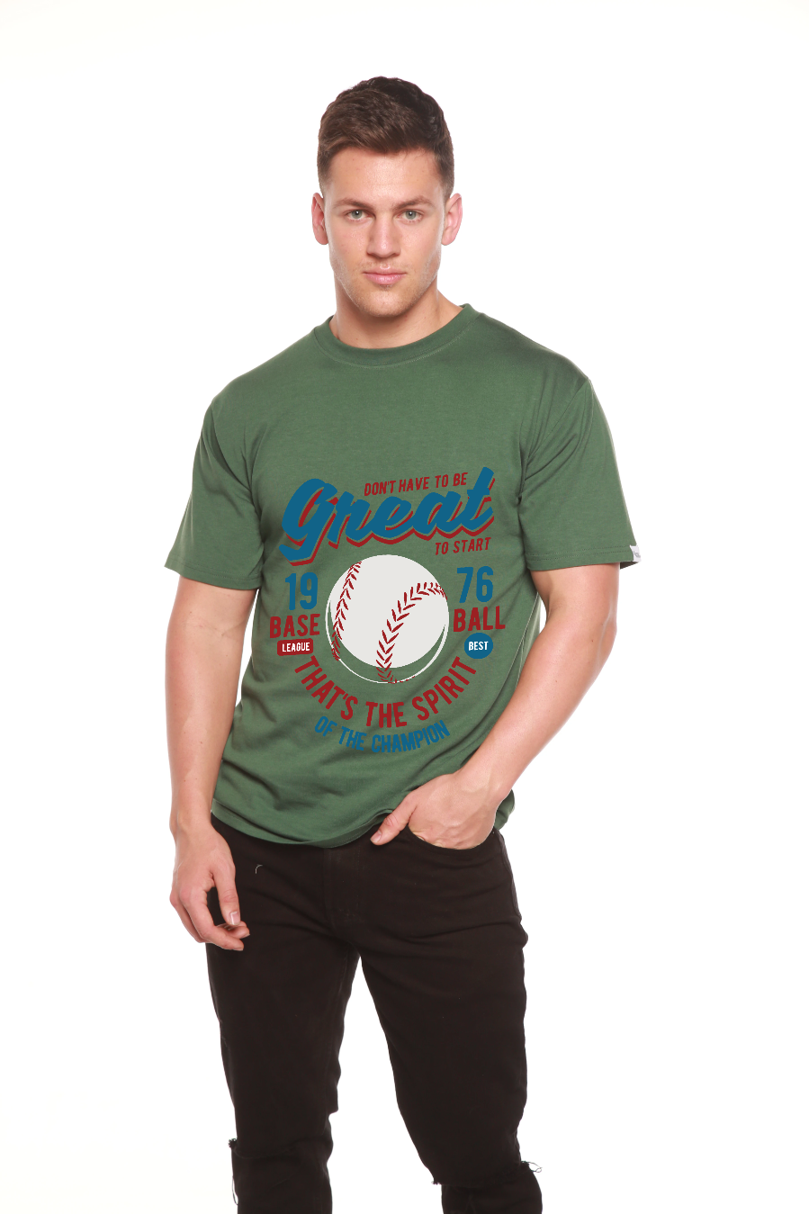 Great Baseball Men's Bamboo Viscose/Organic Cotton Short Sleeve T-Shirt - Spun Bamboo