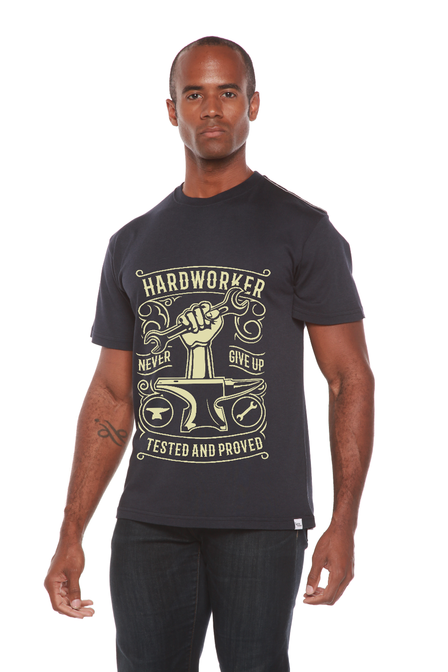 Hard Worker Men's Bamboo Viscose/Organic Cotton Short Sleeve T-Shirt - Spun Bamboo
