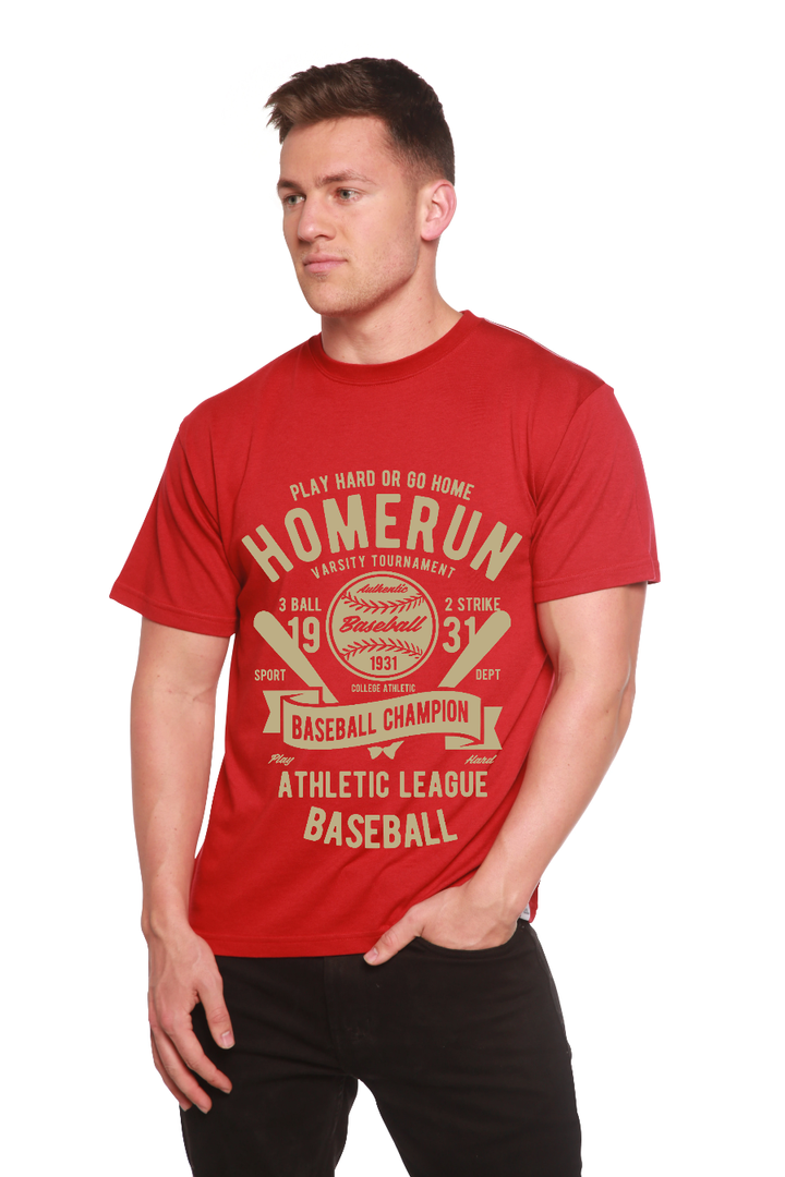 Homerun Baseball Men's Bamboo Viscose/Organic Cotton Short Sleeve T-Shirt - Spun Bamboo