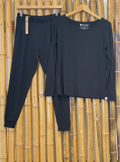 Women's Bamboo Lounge Set - Long Sleeve T-Shirt and Jogger Pants