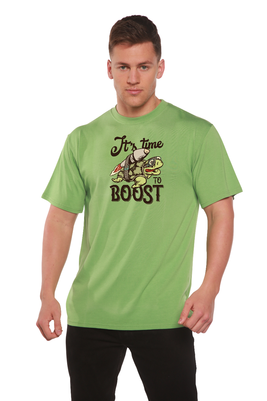 It`s time to BOOST Men's Bamboo Viscose/Organic Cotton Short Sleeve T-Shirt - Spun Bamboo