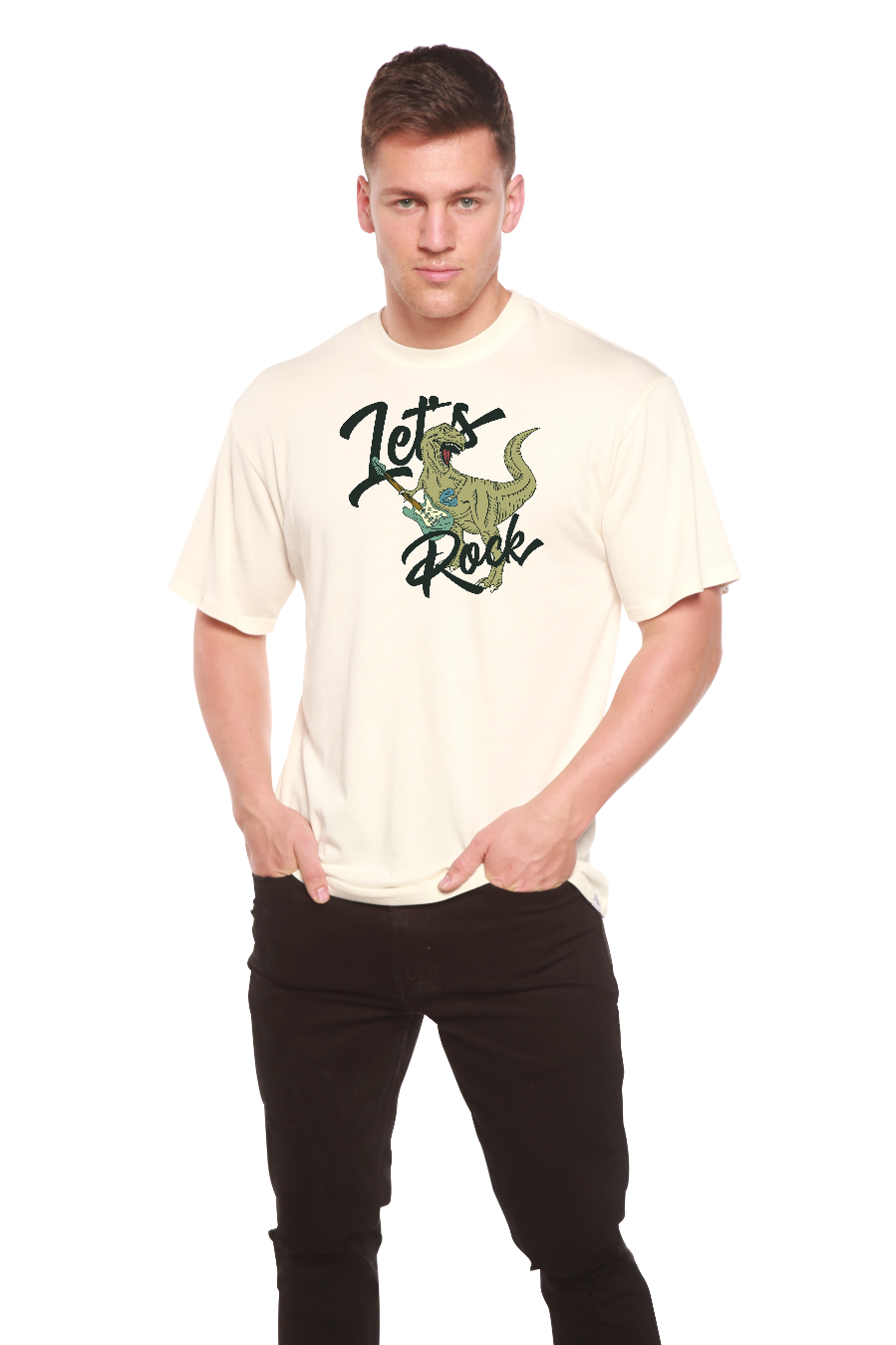 Lets Rock Men's Bamboo Viscose/Organic Cotton Short Sleeve T-Shirt - Spun Bamboo