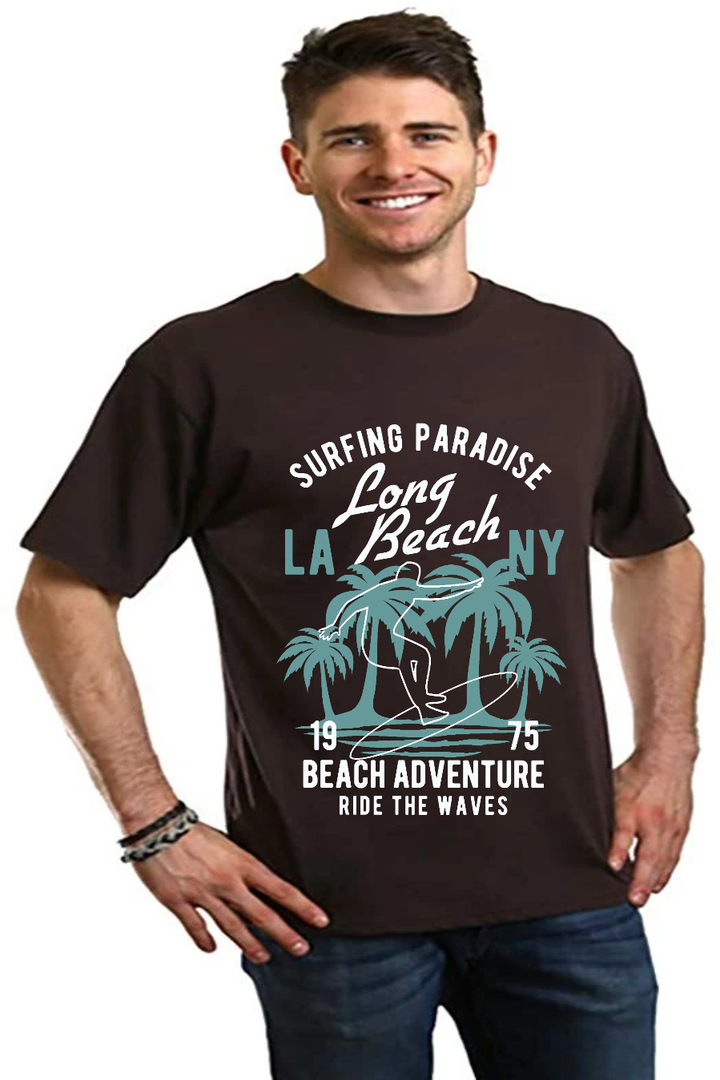 Long Beach Men's Bamboo Viscose/Organic Cotton Short Sleeve T-Shirt - Spun Bamboo