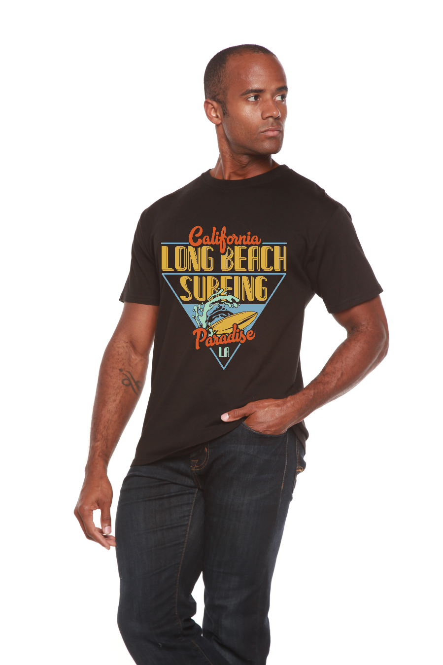 Long Beach Surfing Men's Bamboo Viscose/Organic Cotton Short Sleeve T-Shirt - Spun Bamboo