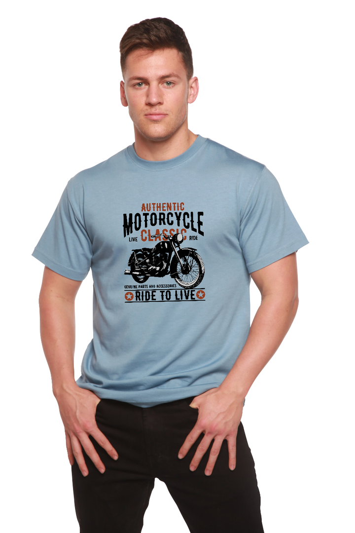 Motorcycle Classic Men's Bamboo Viscose/Organic Cotton Short Sleeve T-Shirt - Spun Bamboo