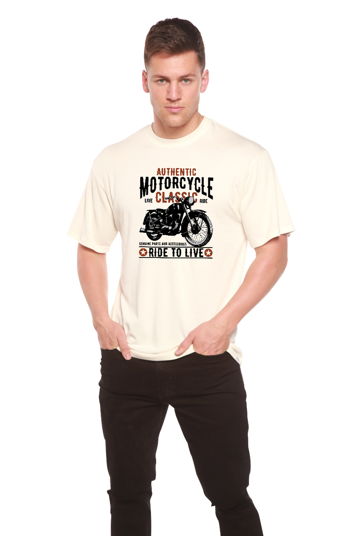 Motorcycle Classic Men's Bamboo Viscose/Organic Cotton Short Sleeve T-Shirt - Spun Bamboo