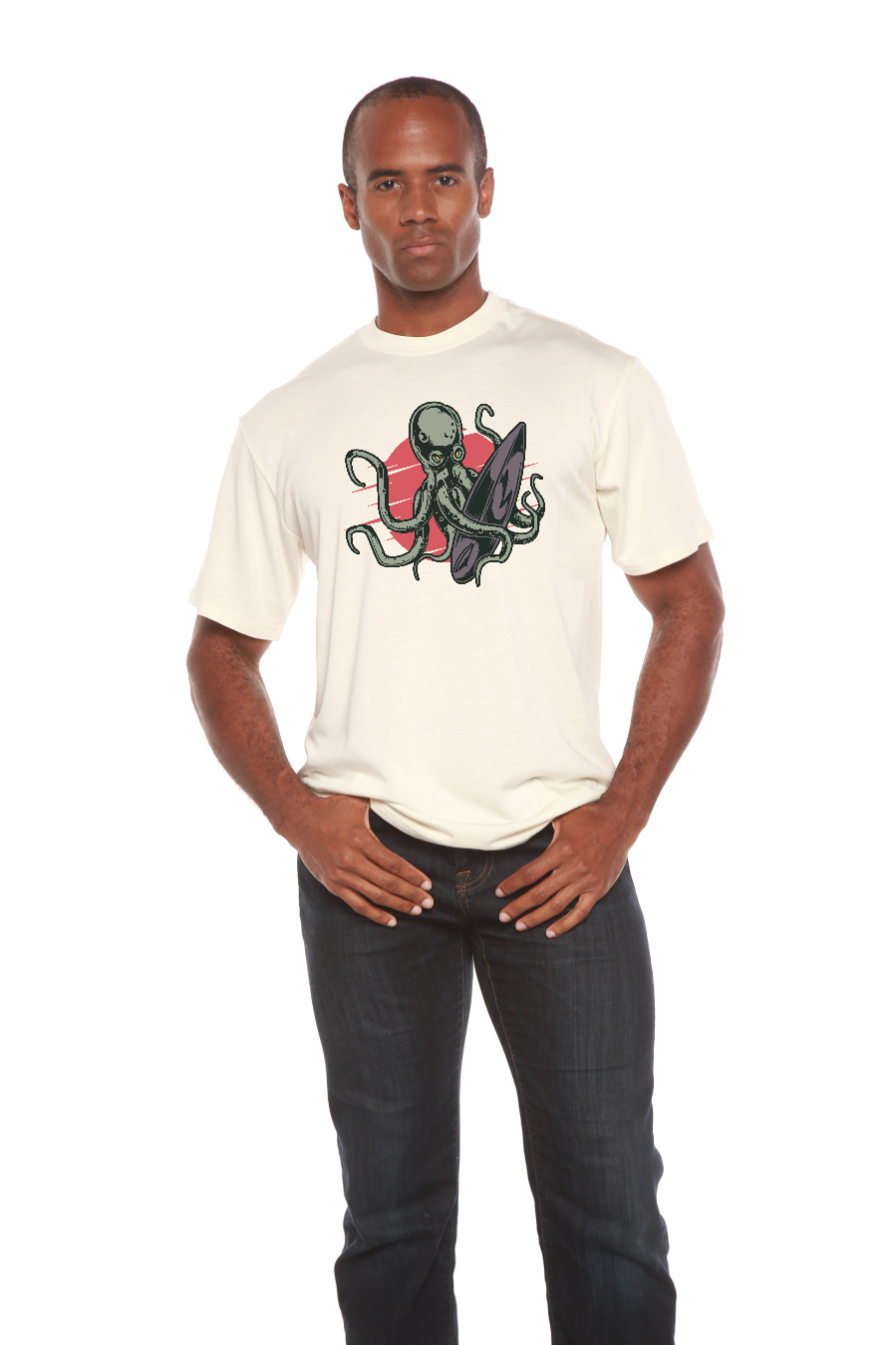 Octopus Men's Bamboo Viscose/Organic Cotton Short Sleeve T-Shirt - Spun Bamboo