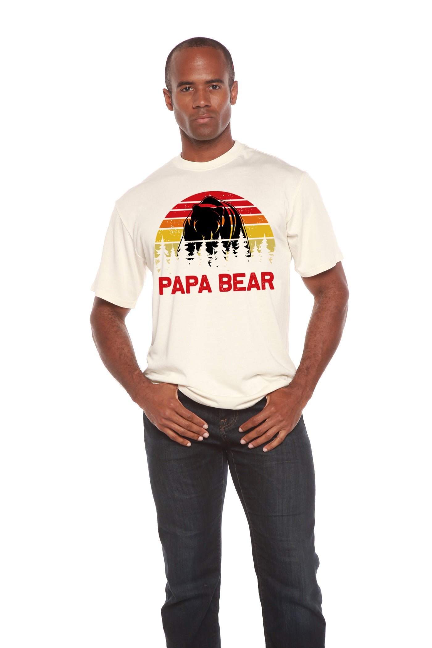 Papa Bear Men's Bamboo Viscose/Organic Cotton Short Sleeve T-Shirt - Spun Bamboo