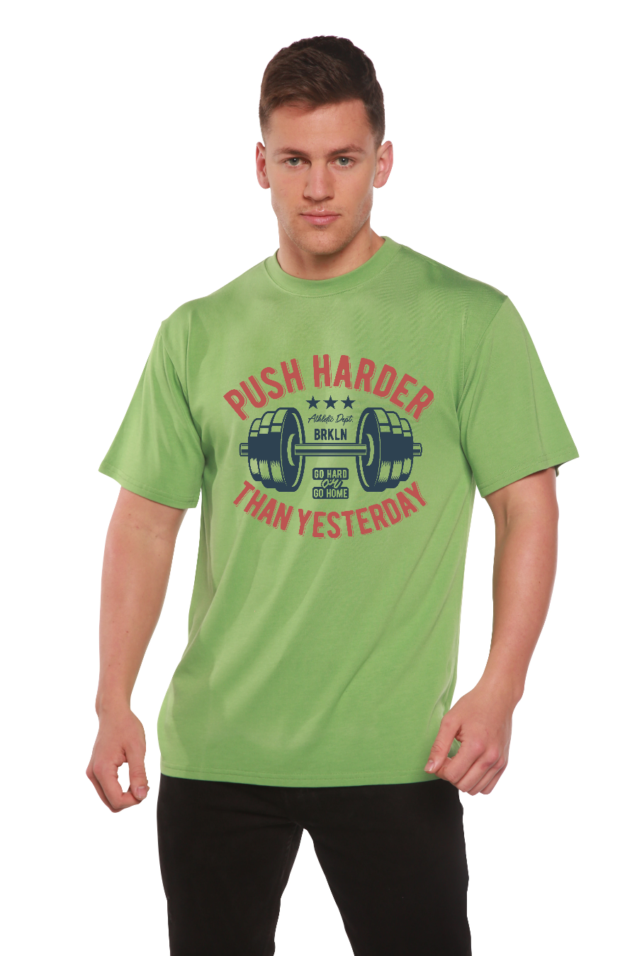 Push Harder Men's Bamboo Viscose/Organic Cotton Short Sleeve T-Shirt - Spun Bamboo