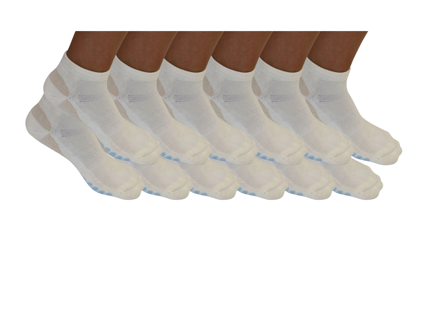 High Performance Anklet Bamboo Viscose Socks Unisex White Color - 12-pack
