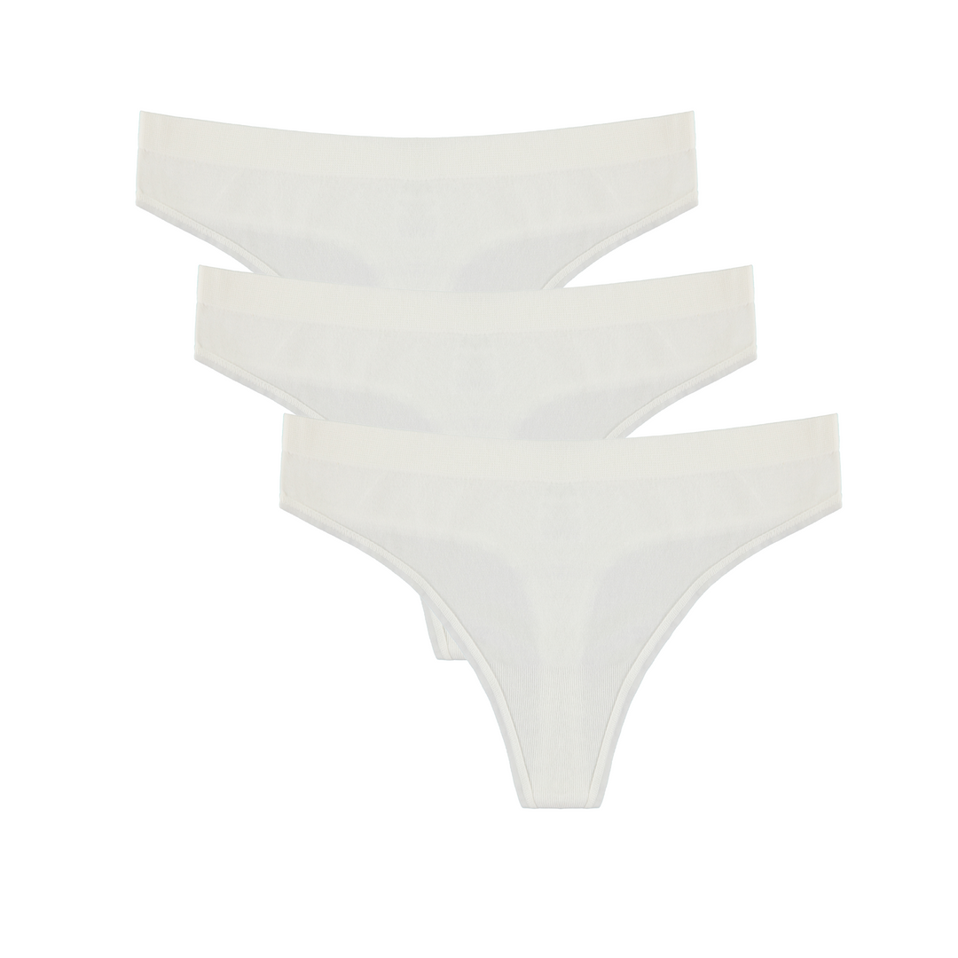 Women's Bamboo/Cotton Thong Style Underwear Natural Color - 3-pack – Spun  Bamboo