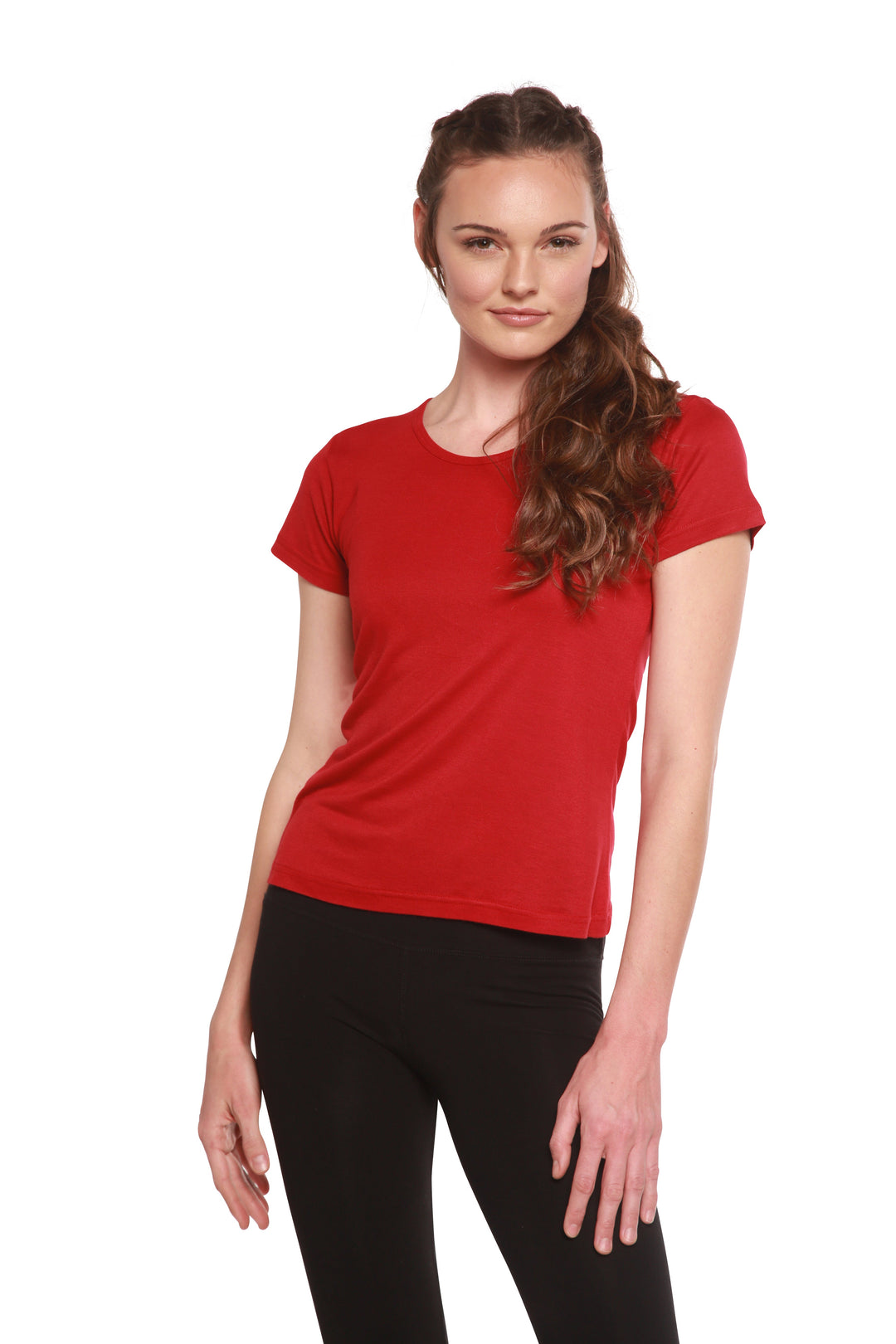 Women's 100% Silk T-Shirt with Bra Short Sleeves Tee Shirt Top Built in Bra
