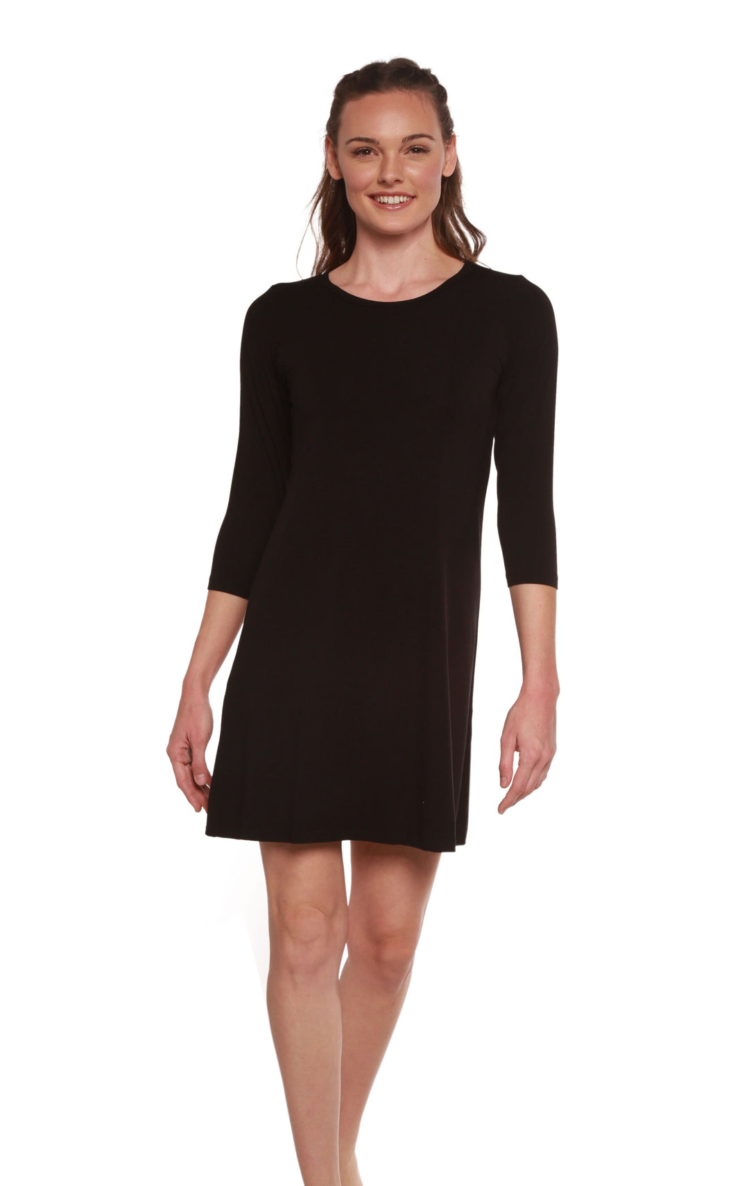 Women's A-Line Bamboo Viscose Dress in Black Extra Large / Black Women's A-Line Bamboo Viscose Dress in Black Extra Large / Black