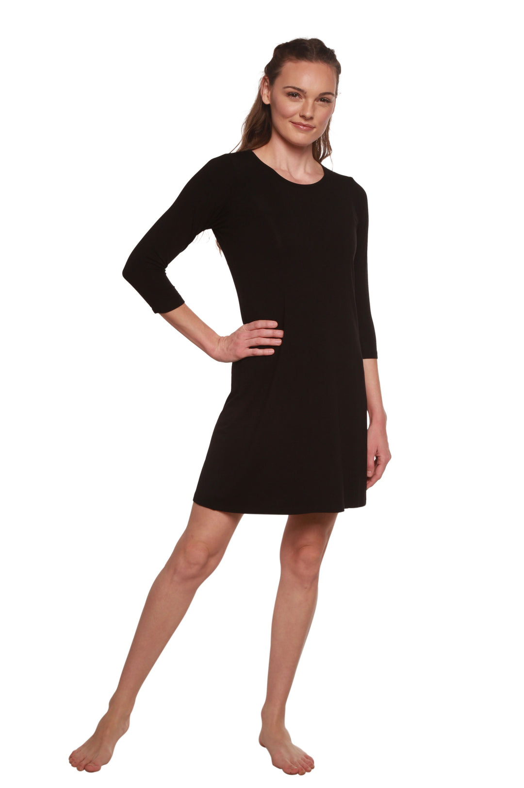Women's A-Line Bamboo Viscose Dress in Black – Spun Bamboo